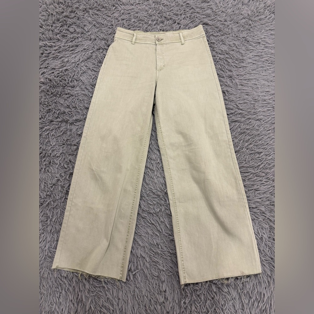 OAT New York Pants Women's 10/30 Wide Leg Mint Green Trouser High Rise Boho Y2K